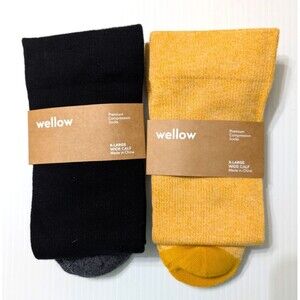 Wellow Premium Compression Socks 2 Pairs Bamboo X-Large Wide Calf 18-25 mmHg